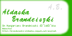 aldaska brandeiszki business card